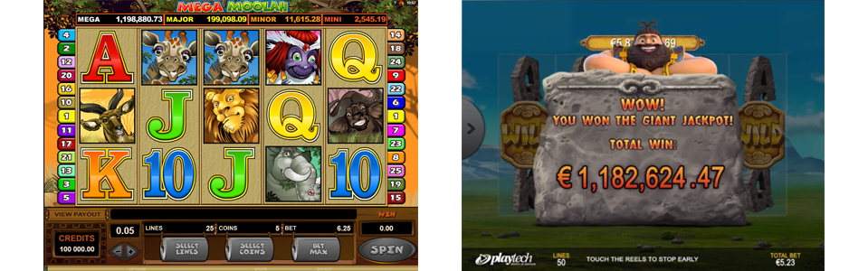 The Famous Jackpot Slot Mega Moolah and Jackpot Giant Slot by Playtech